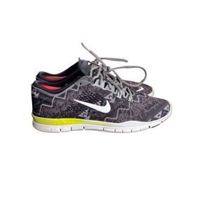Nike Free 5.0 Tr Fit 4 Womens 9.5 (Black / Ivory / Ash / Volt) Crossfit [629832-